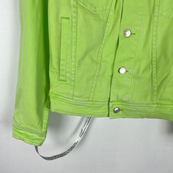 NWT Mistress Rocks Fathom Oversized Denim Jacket Neon Green Size Medium M NEW - Picture 4 of 12